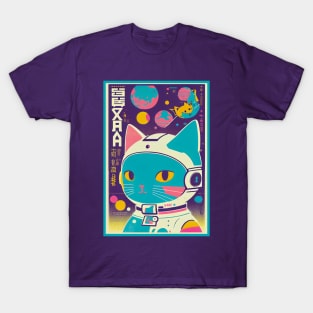 Vintage Anime Space Cat | Quality Retro Anime Origin Design | Chibi Kawaii Manga Art T-Shirt